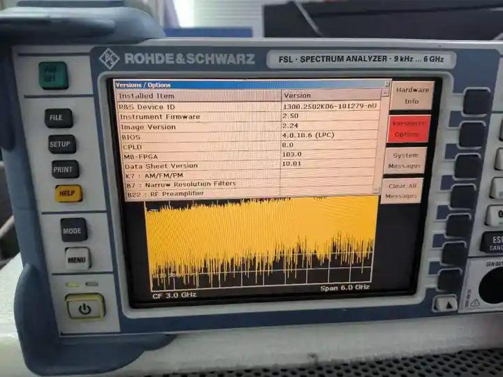 Rohde & Schwarz (R&S) FSL6 9kHz-6GHz Spectrum Analyzer WITH OPT K7 B7 B22
