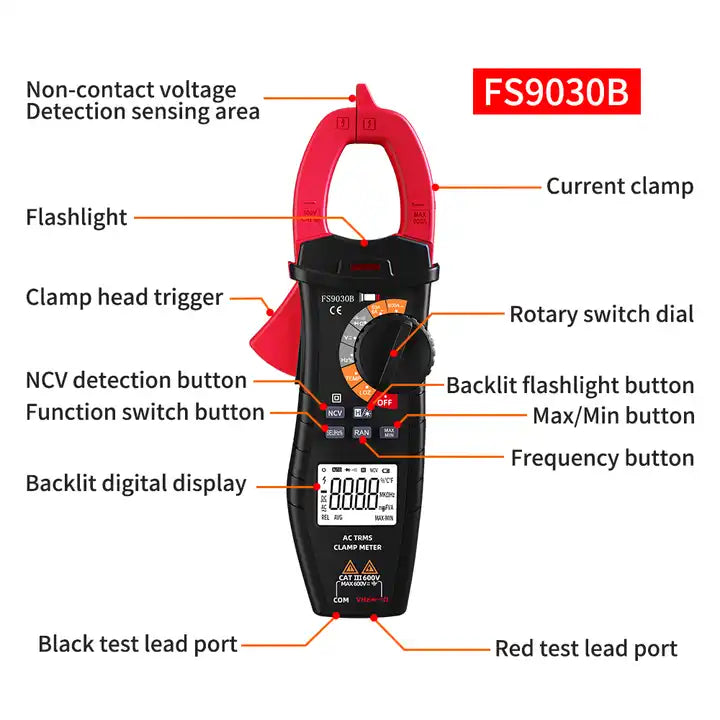 FS9030B Hot Selling High Quality AC Current Tester Digital Clamp Meter