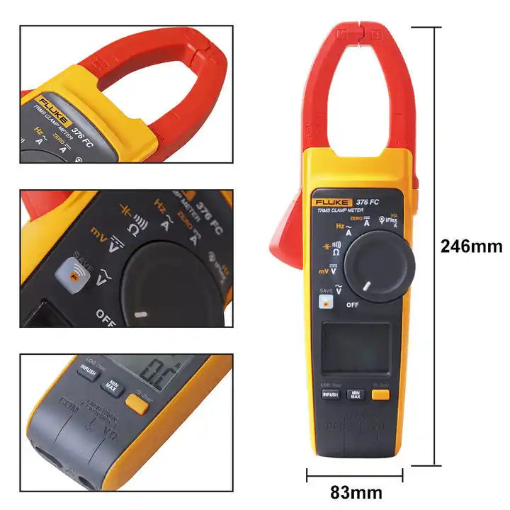 Fluke 376 FC True-RMS AC/DC Volt Ohm Amp Clamp Meter WIFI Connection With iFlex