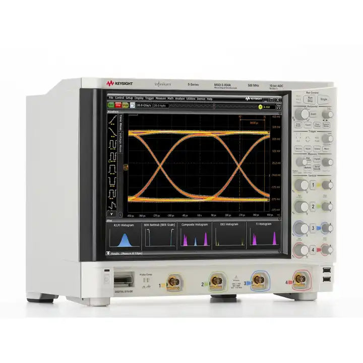 Keysight MSOS054A HD Oscilloscope: 500 MHz, 4 analog and 16 digital channels Maximum memory depth 8 million points