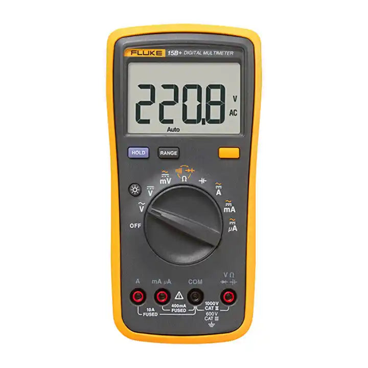 Fluke Digital Multimeter 15B+ Meter Auto Range AC DC 1000V Voltage Current #