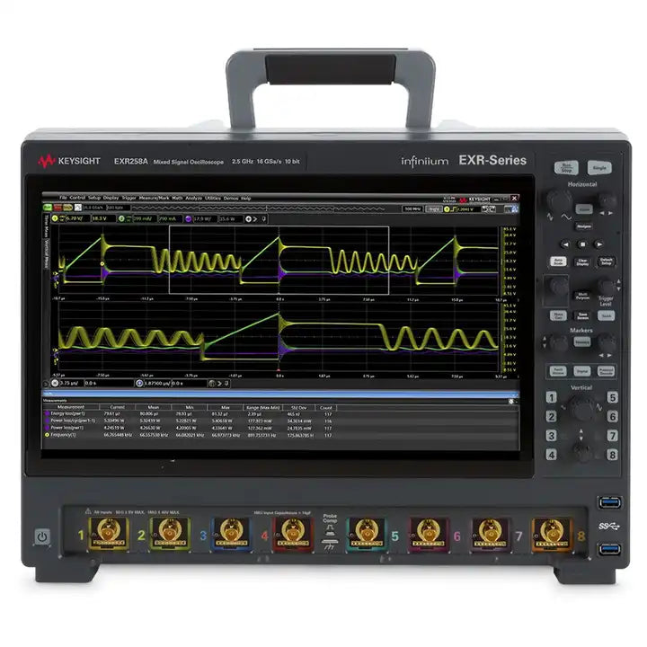 Keysight EXR258A Infiniium EXR Series Oscilloscope: 2.5 GHz, 8 channels Maximum memory depth 1.6 Gpts