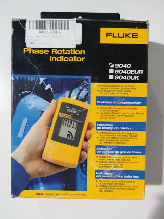 Fluke 9040 3 Phase Rotation Indicator No Battery Required New Clear LCD display