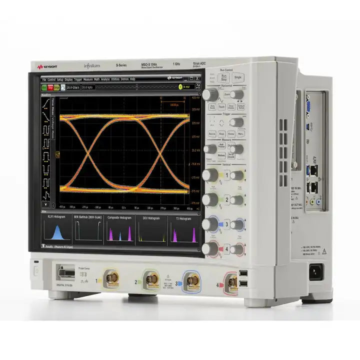 Keysight MSOS104A HD Oscilloscope: 1 GHz, 4 analog and 16 digital channels Maximum memory depth 8 million points
