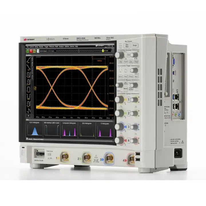 Keysight MSOS054A HD Oscilloscope: 500 MHz, 4 analog and 16 digital channels Maximum memory depth 8 million points