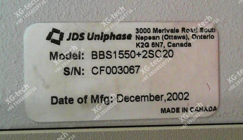 JDS Uniphase BBS-1550-2SC20 Broadband Light Source CF003067 PARTS