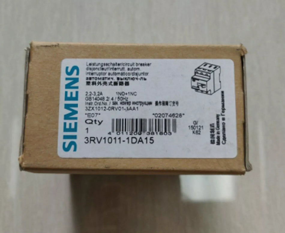 Siemens 3RV1011-1DA15 Breaker - 1PC New, Expedited Shipping