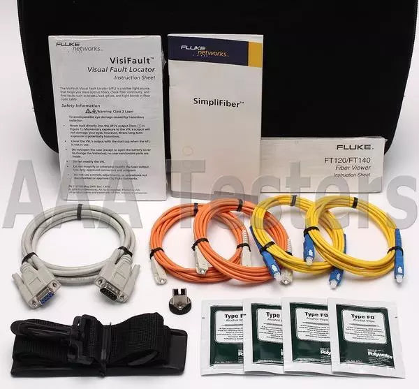 Fluke Networks FTK-400 SimpliFiber SM MM Fiber Optic Loss Test Kit FTK 400