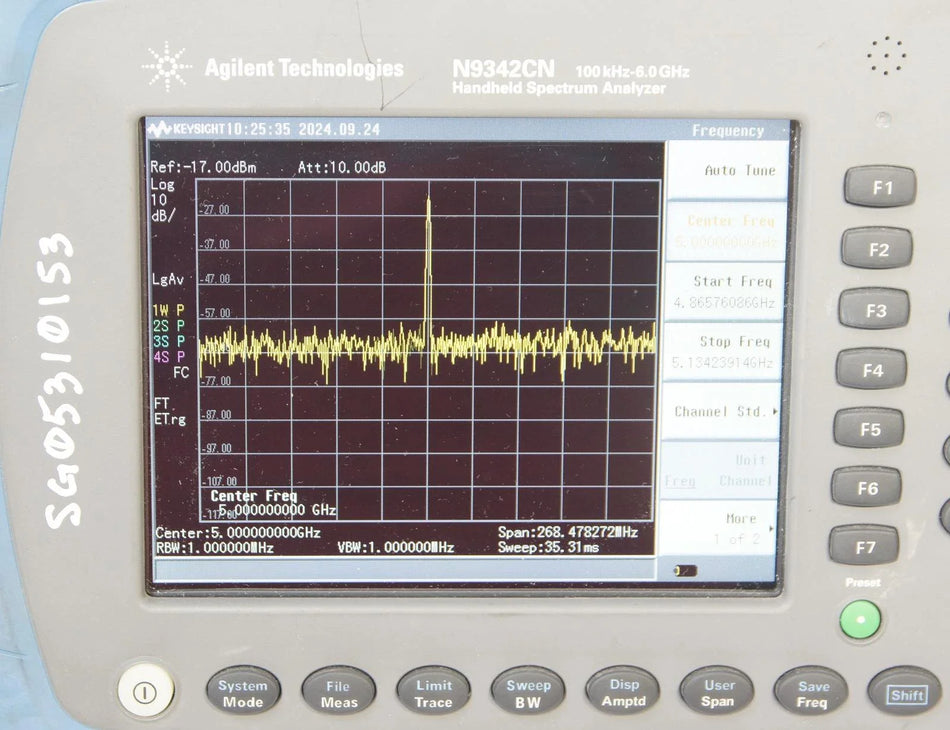Keysight Agilent N9342C N 6GHz HSA Handheld Spectrum Analyzer OPT P06