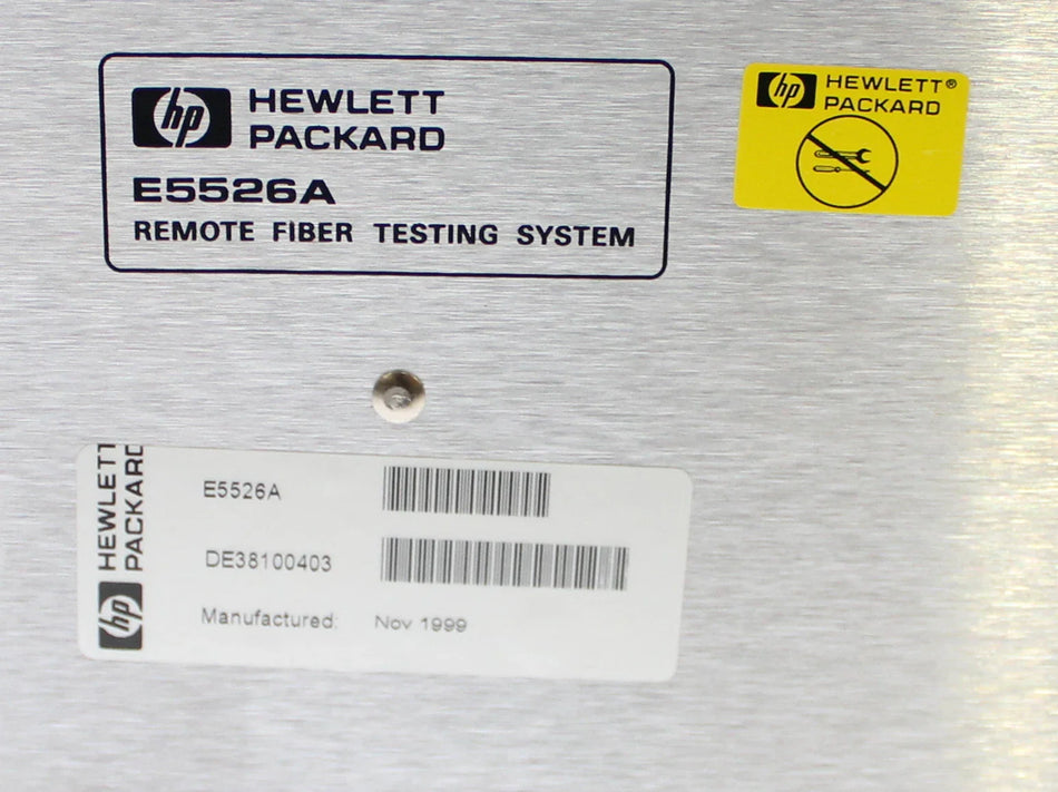 HP Agilent E5526A Remote Fiber Testing System w/ E5552B E5555A E5528A E5527E