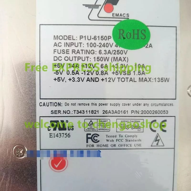 1pc NEW EMACS P1U-6150P 1U Power Supply #V5J8 CH
