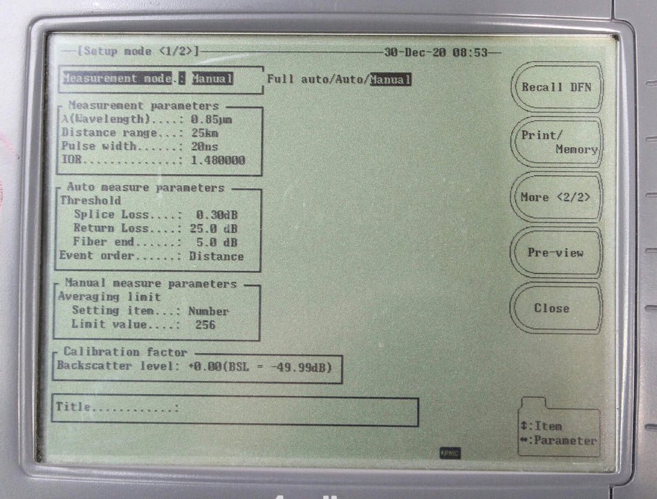 Anritsu MW9070A Optical Time Domain Reflectometer