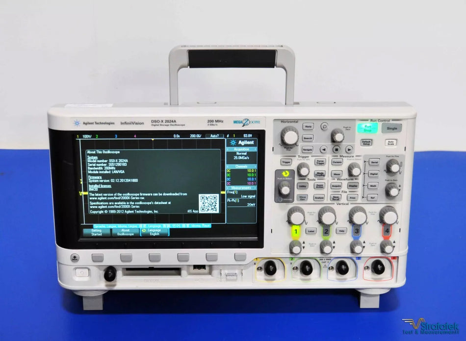 Agilent DSO-X 2024A Oscilloscope 200MHz 4 Channel 2 GSa/s Calibrated LAN VGA