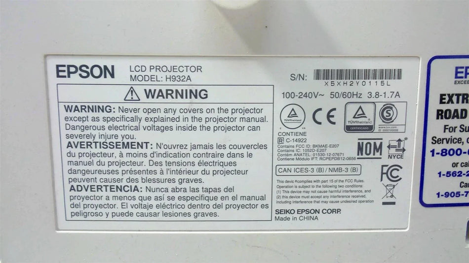 Epson Home Cinema 4010 4K Full HD 3D LCD Projector - Lamp Timer: 20 Hours