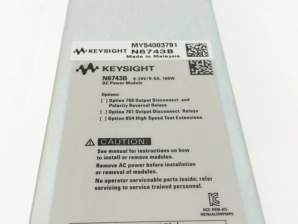 Keysight N6743B Power Supply Module 20V 5A 100W