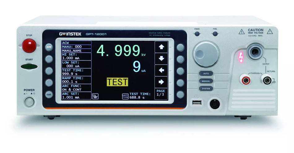GW Instek GPT-12001 Safety Analyzer Tester Hi-Pot 200VA AC Hipot