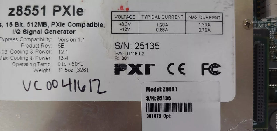 Litepoint Z8551 250 MHz I/Q Arbitrary Waveform Generator Untested