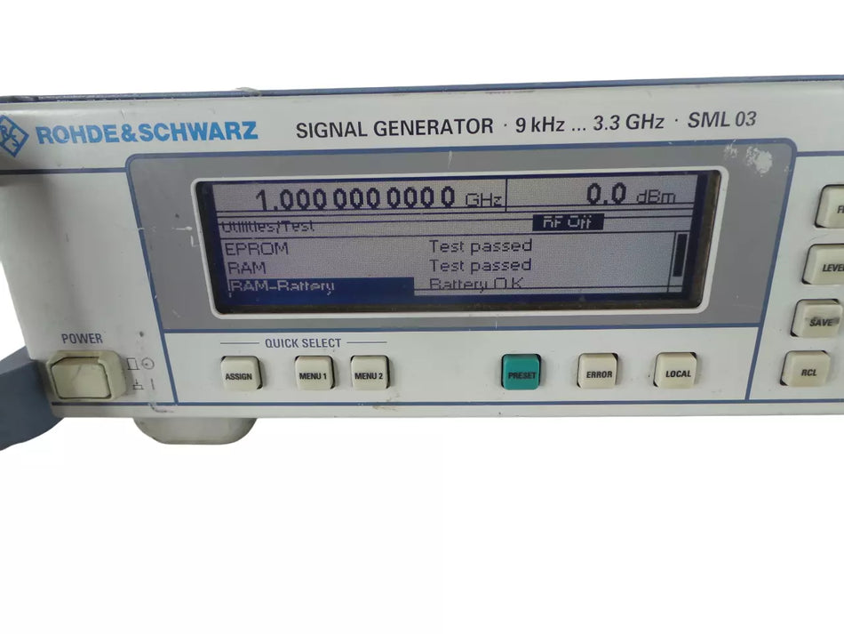 Rohde & Schwarz SML 03 Signal Generator 9 kHz – 3.3GHz