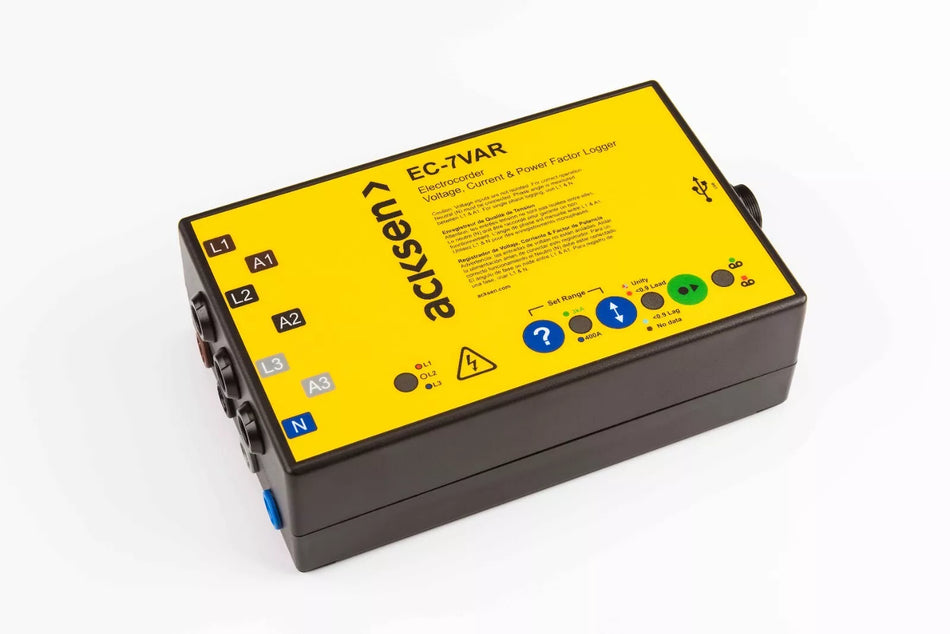 Acksen EC-7VAR-RS 3-Phase Voltage Current Power Factor Recorder 400A/3000A IP43