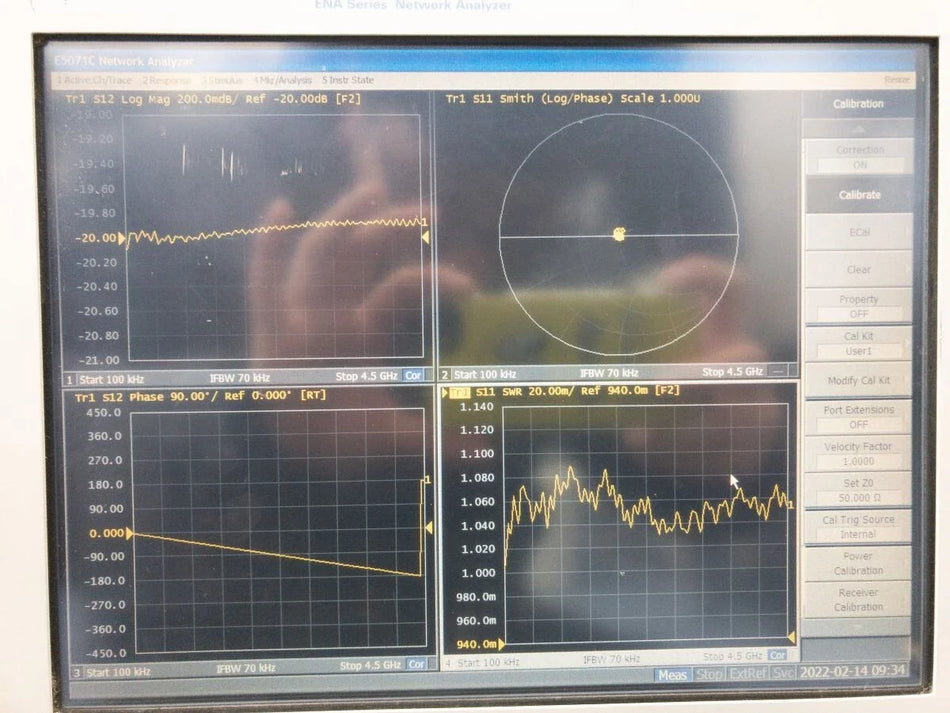 Agilent E5071C 008/010/240/UNQ 9kHz-4.5GHz Network Analyzer