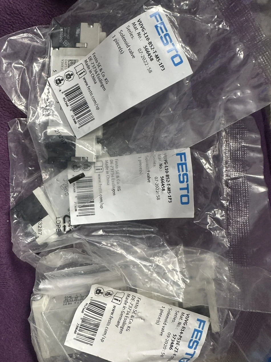 FESTO VUVG-L10-B52-T-M5-1P3 566458: Pneumatic Air Solenoid Valve