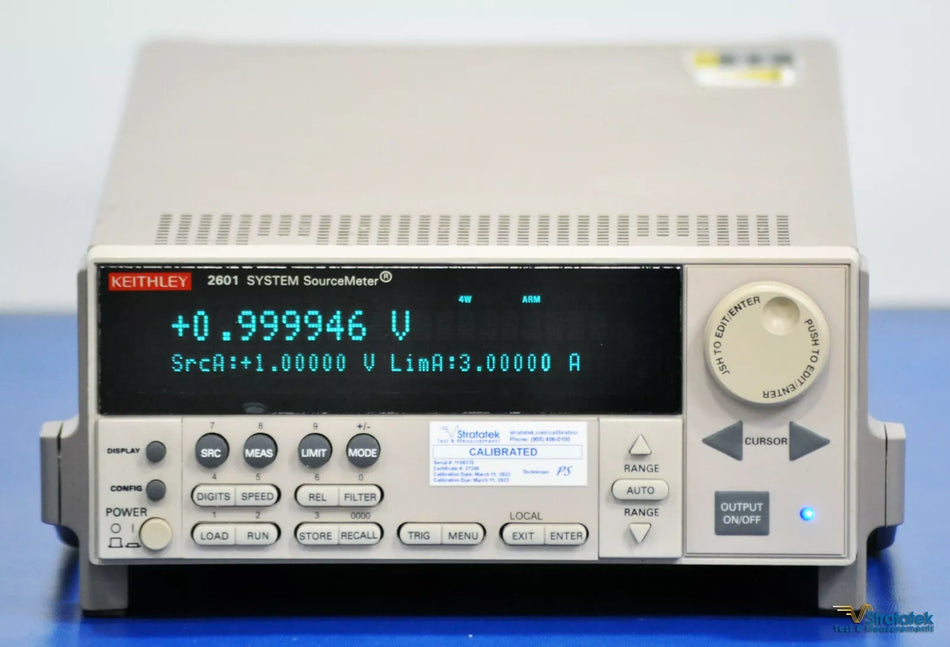 Keithley 2601 SYSTEM Sourcemeter SMU 40V, 3A DC, 10A Pulse - NIST Calibrated