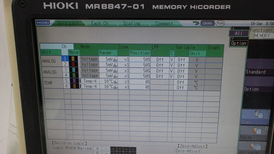 HIOKI MR8847-01 64M Memory HiCorder