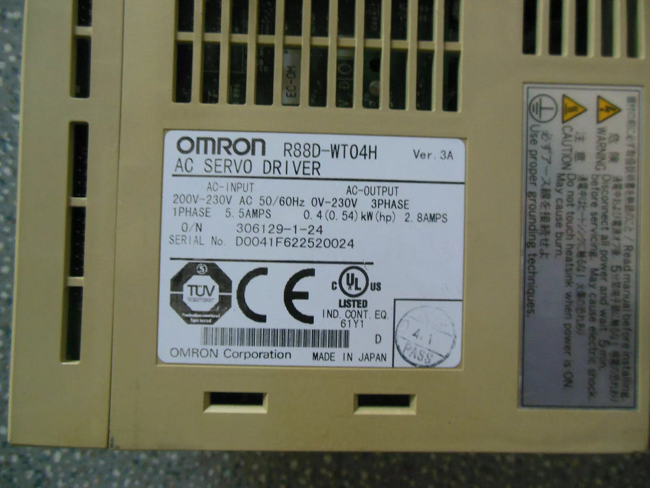 Omron R88D-WT04H Servo Drive R88DWT04H - 1PC, Expedited Shipping