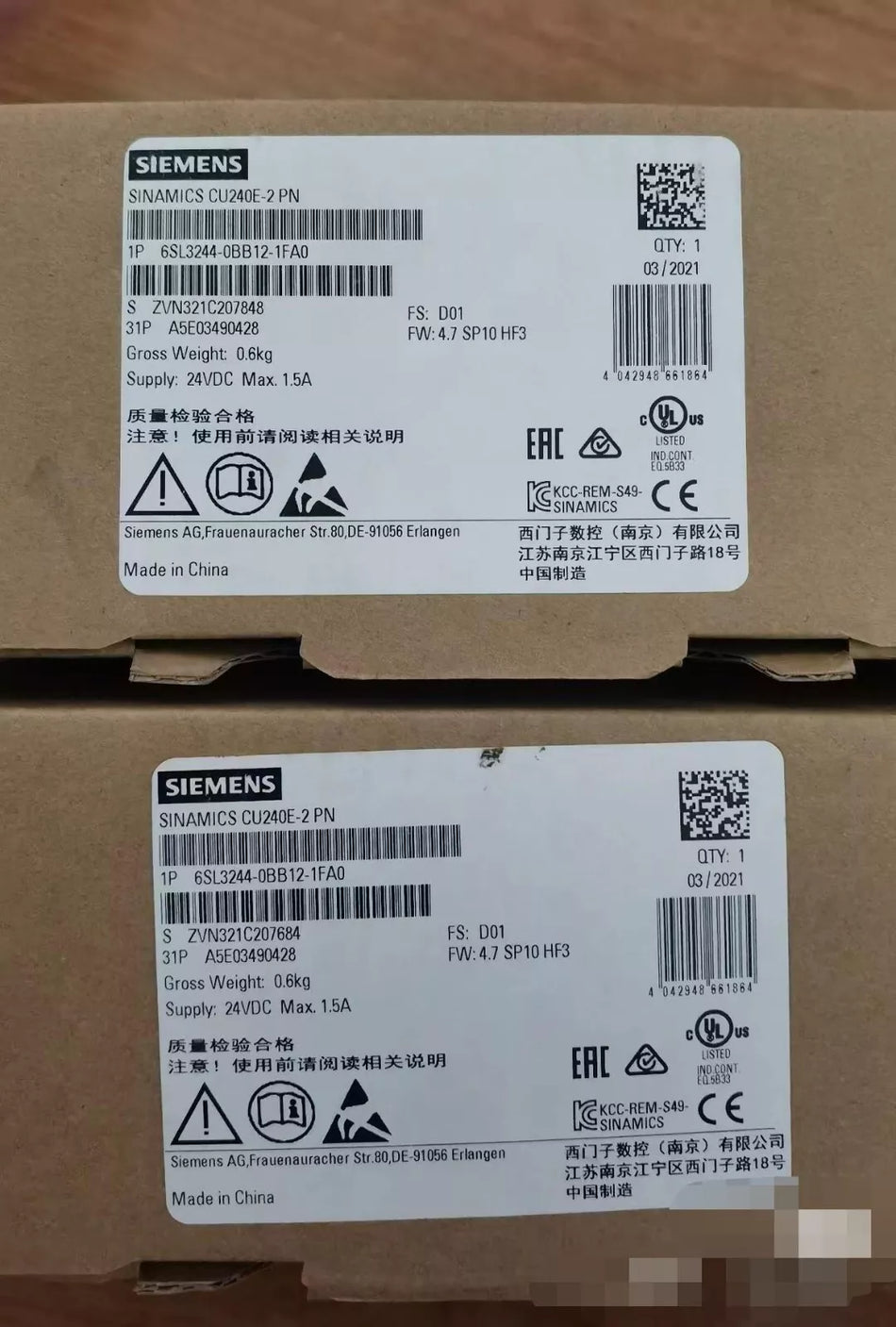 1pc NEW 6SL3244-0BB12-1FA0 Control unit #V0GX CH