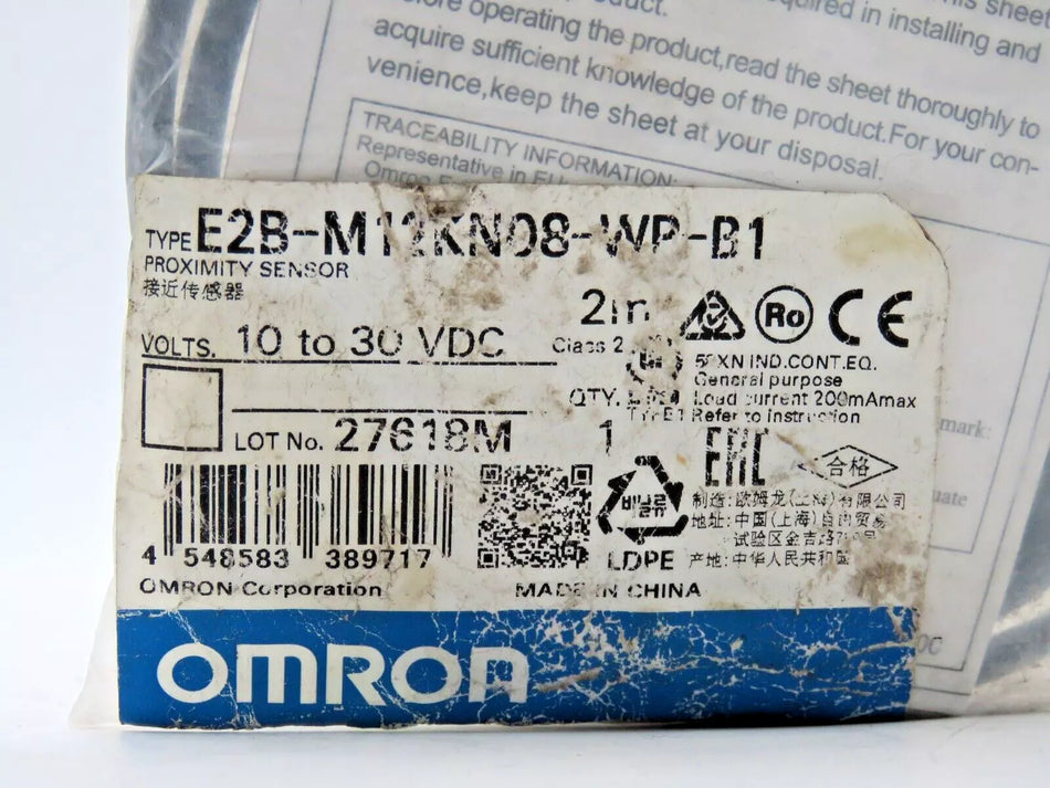 Omron E2B-M12KN08-WP-B1 Proximity Sensor 10 to 30 VDC