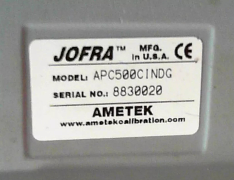 Ametek JOFRA APC500CINDG 8830020 Advanced Pressure Calibrator