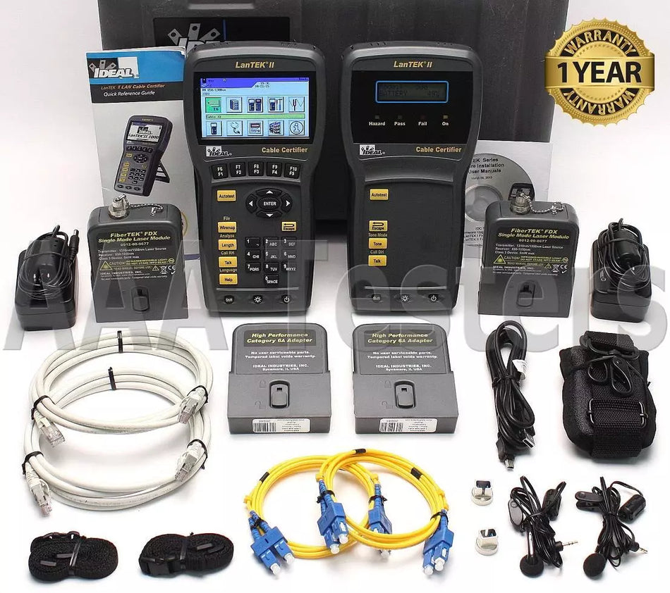 IDEAL LANTEK II-500 SM Fiber Cat5e Cat6 Cat6a Cable Certfier LANTEK2 2 500 MHz