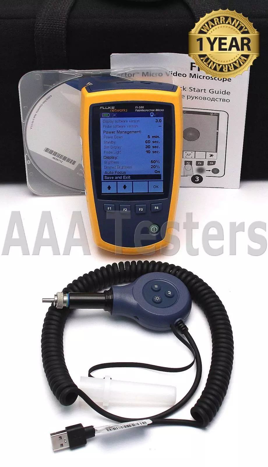 Fluke Networks FI-500 Fiber Inspector Micro Fiber Inspection Kit FiberInspector