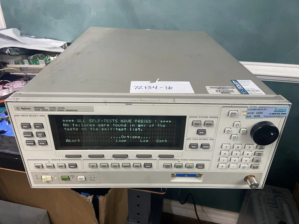 Agilent HP 83630A/83620A 10 MHz - 24.5 GHz Calibrated RF Signal Generator with Options 1, 6, 8