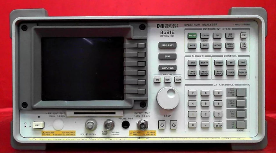 HP 8591E 3649A05929 Spectrum Analyzer, 9kHz to 1.8GHz OPTIONS