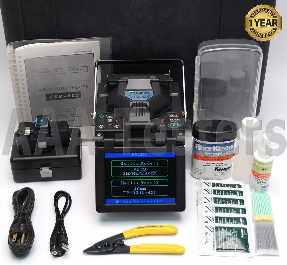 Fujikura FSM-50S SM MM Fiber Core Alignment Fusion Splicer w/ Cleaver FSM50S