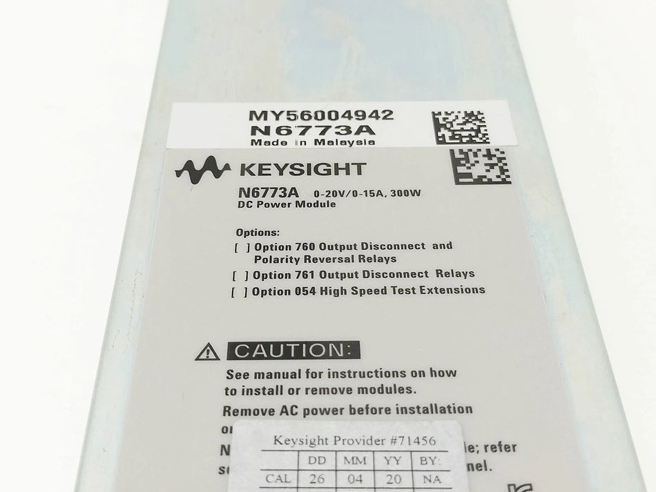 Keysight N6773A Power Supply Module 20V 15A 300W