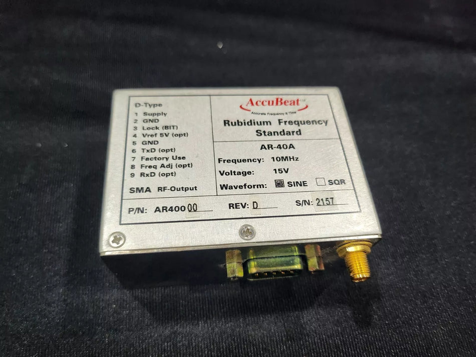 Accubeat AR-40A Rubidium Frequency Standard 10MHz / 15V Untested (2157)
