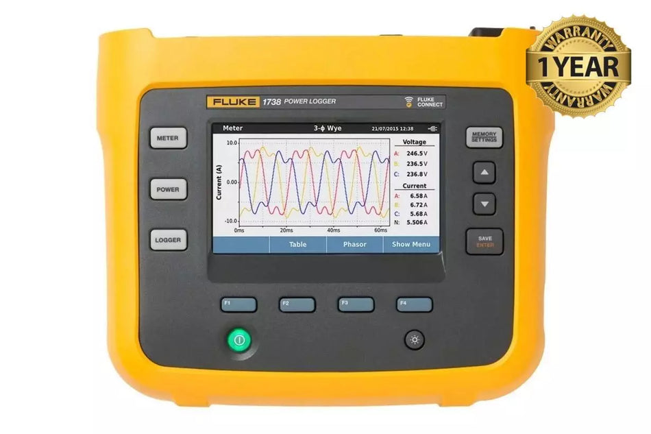 Fluke 1738 Three Phase Power Quality Logger Analyzer 10.24 kHz