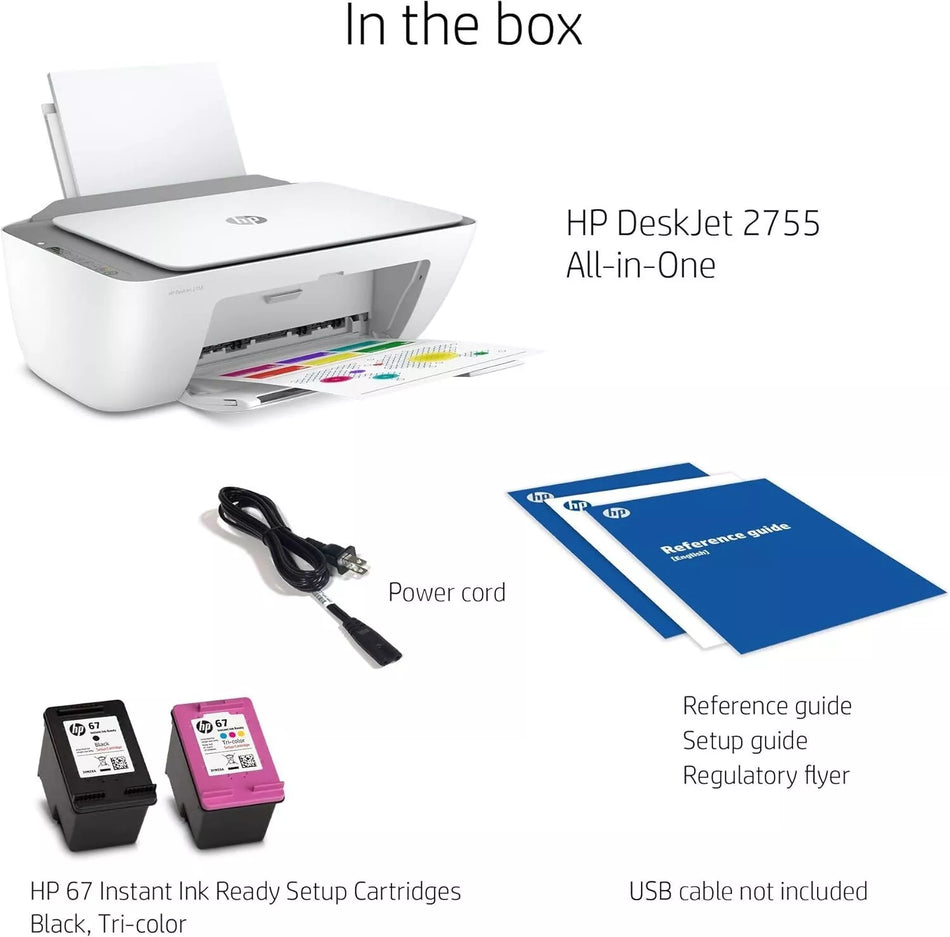 HP DeskJet 2755 All-in-One Wireless Printer Ink Ready Instant Copier