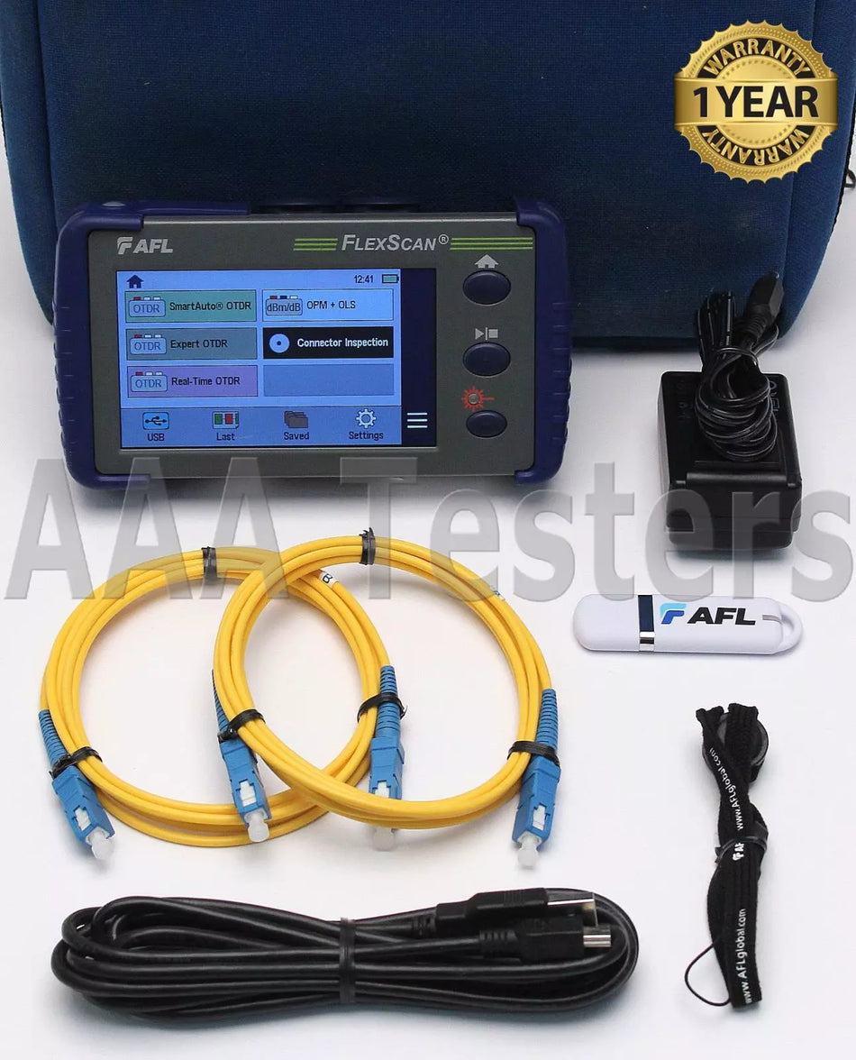 AFL Noyes FS200-100 FlexScan SM Fiber OTDR w/ PM & VFL FS200-100B-U Flex Scan