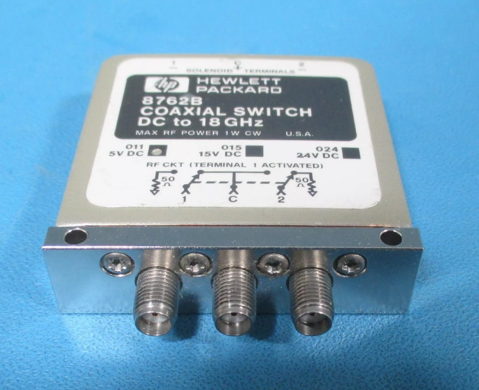 HP Agilent 8762B Coaxial Switch DC to 18 GHz SPDT Option 011
