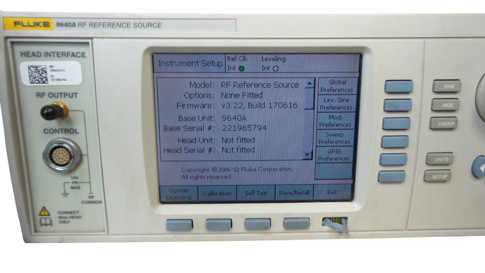 FLUKE 9640A RF Reference Source Model 9640A-STD