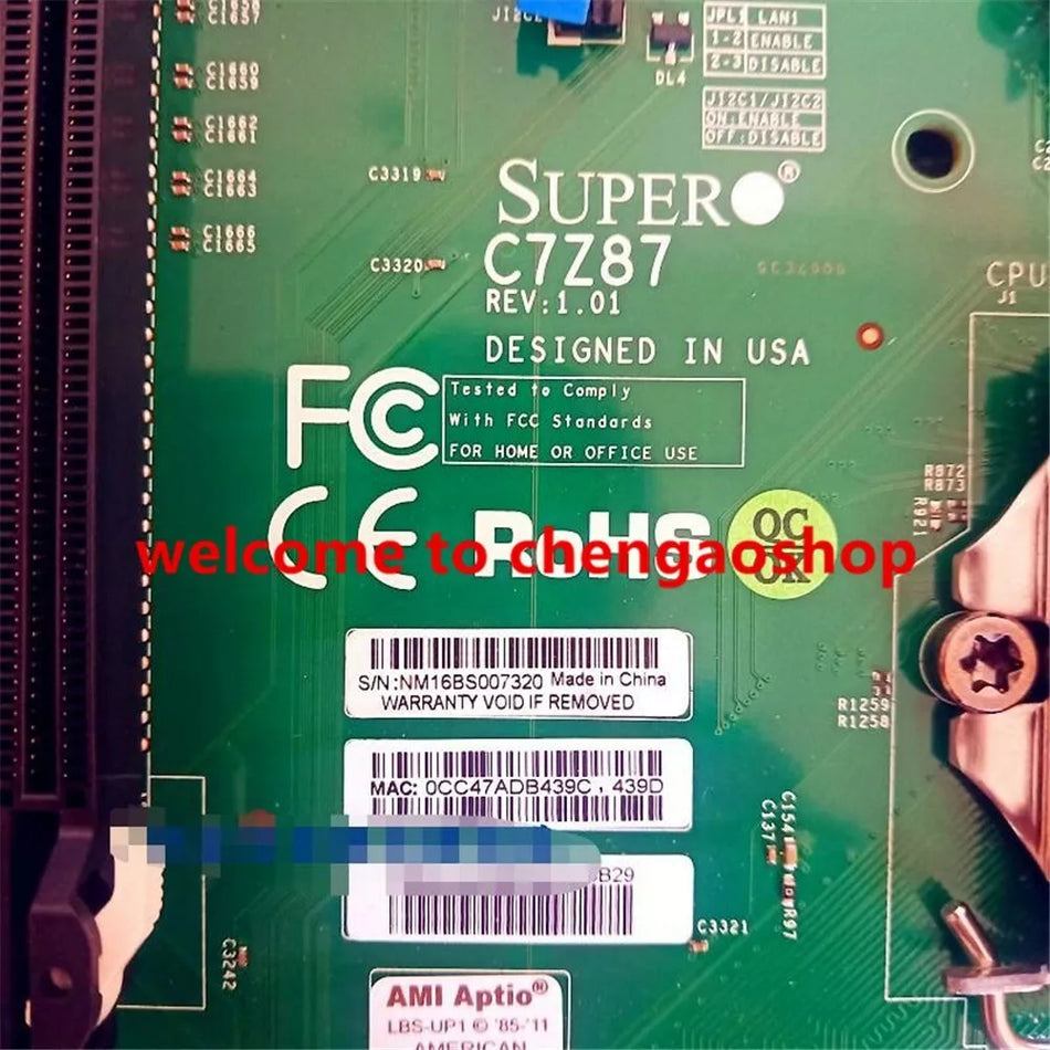 1pc NEW Supermicro C7Z87 Motherboard LGA1150 #VQ45 CH