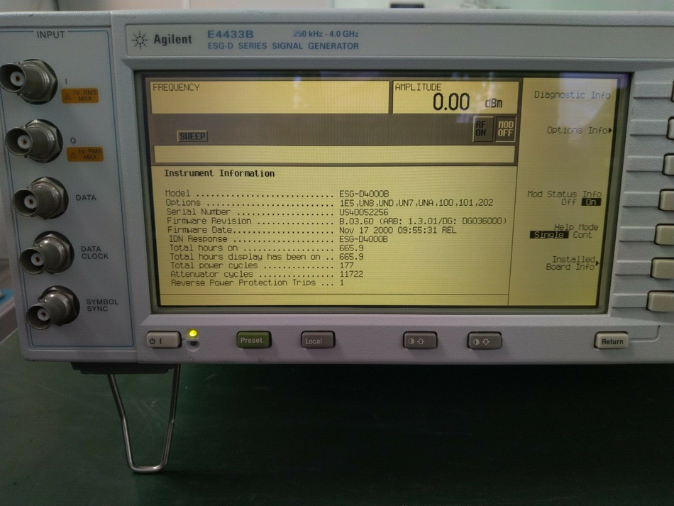 Agilent E4433B ESG Vector Signal Generator 250kHz-4GHz