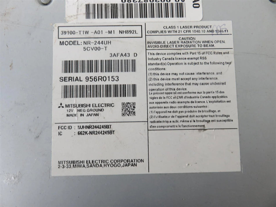 15 -2016 HONDA CR-V RADIO RECEIVER TOUCH SCREEN 39100-T1W-A01-M1