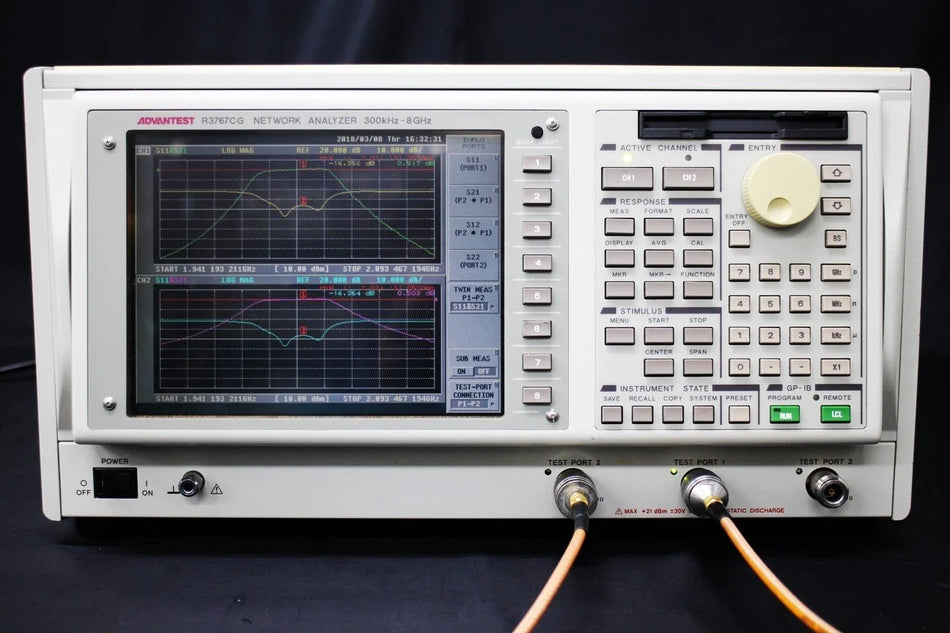 ADVANTEST R3767CG /11 300KHz-8GHz 3ports Network Analyzer