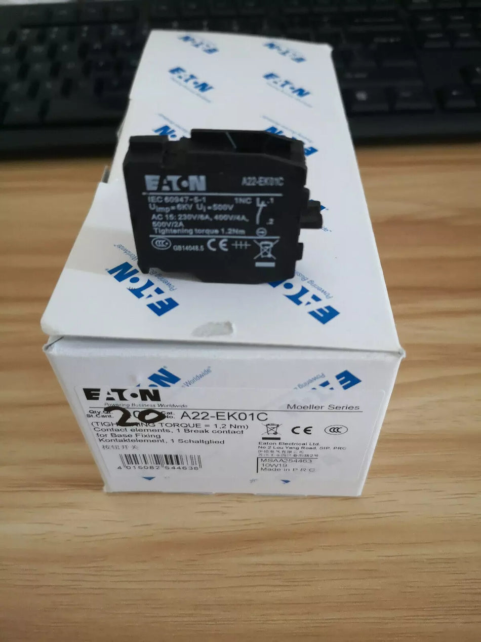 10Pcs/Box Eaton A22-EK01C Moeller A22EK01C Contact 1NC Brand