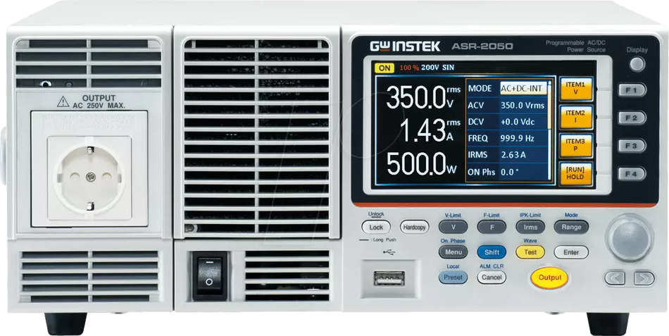 GW Instek ASR-2050 Programmable AC/DC Power Source 500VA Power Supply USB/LAN
