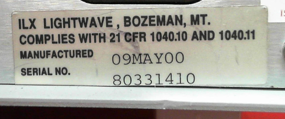 ILX Lightwave MPS-8033 80331410 Precision Fiber Optic Source